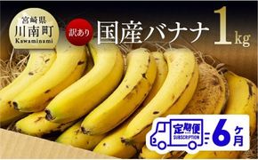 【訳あり】国産バナナ１ｋｇ　6ヶ月定期便 [F5804]