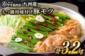 もつ鍋用 味付け 豚モツ スープ込み 400g×8袋 計3.2kg [甲斐精肉店 宮崎県 日向市 452060715] 肉 お肉 もつ鍋 もつ モツ 豚肉 ホルモン モツ鍋 九州産 冷凍 小分け