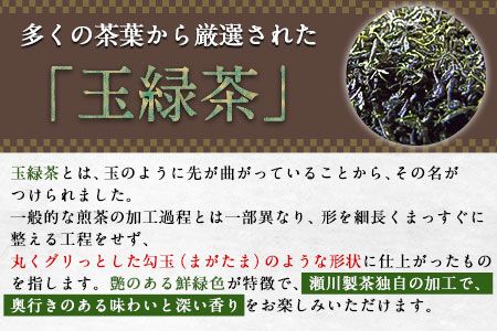 玉緑茶(たまりょくちゃ)「一番茶」《60日以内に出荷予定(土日祝除く)》100g×5本 熊本県 大津町産 株式会社 瀬川製茶---so_sgwtam_60d_24_12500_500g---