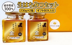 岐阜県産100% 生はちみつセット 230g×2瓶【ギフトBOX入り】 [No.677]