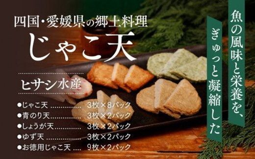 【愛媛の郷土料理】ヒサシ水産　海の幸セットＢ（じゃこ天、青のり天、しょうが天、ゆず天、お徳用じゃこ天）≪魚 揚げかまぼこ 練り物 すり身≫