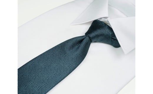 郡内織物「富士桜工房」シルクネクタイ 鮫小紋・富士山　翡翠 FAA1010