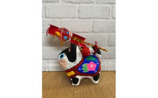 AW004-1 でんでん犬張子(大)　手作り張子人形