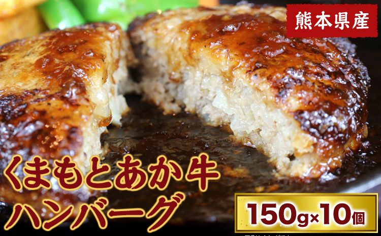 [希少和牛]ハンバーグ 熊本県産 あか牛ハンバーグ 150g × 10個 長洲501 牛肉 あか牛 長洲町 [90日以内に出荷予定(土日祝除く)]---sn_f501akhb_90d_23_13000_1500g---