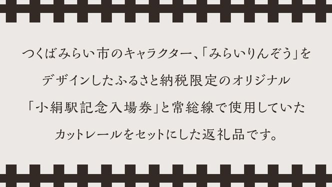 「 小絹駅 」 記念入場券 ・ カットレール セット 鉄道 関東鉄道 常総線 小絹駅 鉄道ファン つくばみらい市 みらいりんぞう ふるさと納税限定 [EE01-NT]