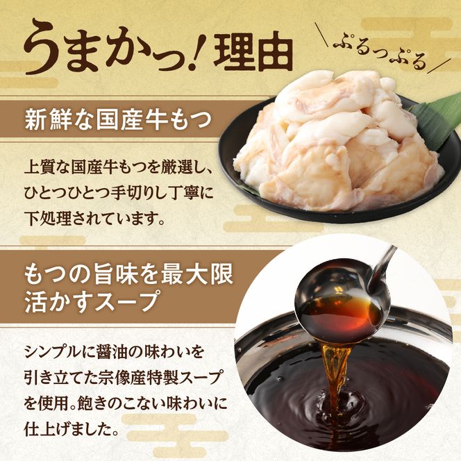 【ギフト】博多もつ鍋　醤油味（3人前）【海千】_HA0655