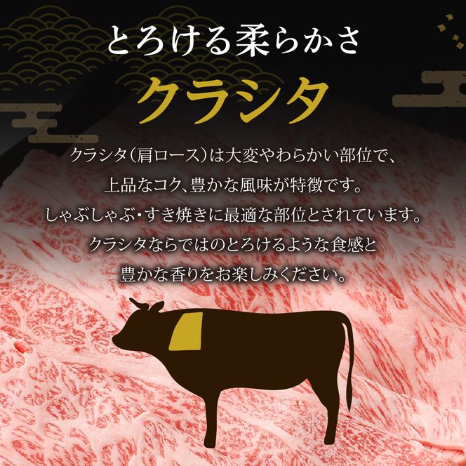 黒毛和牛 (博多和牛) クラシタ しゃぶしゃぶ・すき焼き用 1kg（500g×2パック）【伊豆丸商店】_HA0216