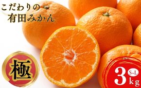 極上の甘さ！ こだわりの和歌山県産 有田みかん 3kg（S～Lサイズおまかせ） ひとつひとつ手選別で厳選！生産者から直送 【2025年11月下旬～1月中旬ごろに順次発送予定】 | みかん フルーツ 果物 くだもの 有田みかん 蜜柑 柑橘【hdm004A】