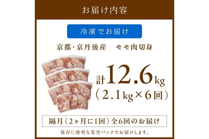 <定期便・隔月6回>京都・京丹後産　モモ肉切身（7パック入）　KT00006