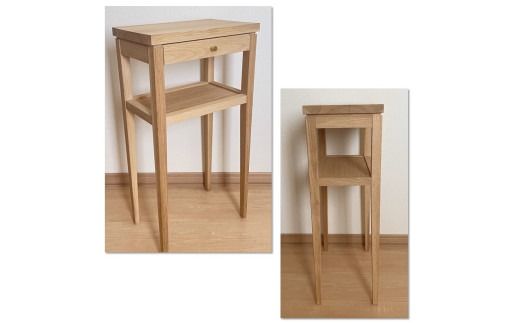 【受注生産】引き出し付き 木の温もりを感じる コンソールテーブル 370×240×725 ( インテリア 家具 北海道産ナラ材 )【200-0002】