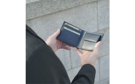 豊岡財布 craftsmanship AI（藍） Bifold Wallet ネイビー CW011 勝色 / 二つ折り 財布 メンズ レディース 2つ折り財布 牛皮革 本革 高級 おしゃれ ビジネス 本藍染め ネイビー
