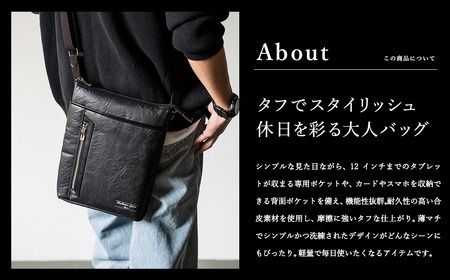 豊岡産鞄 Ballistic Spirit ショルダーバッグ BS-5327 (08-093) ブルー / バリスティックスピリット ショルダー バッグ メンズ ポシェット 合皮 縦型 ボディバッグ 軽量 B5タイプ 背面ポケット タブレット12インチ対応 日本製 ロジェールジャパン