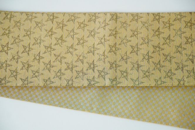 半幅帯　星空（黄）*リバーシブル幅約15.2cm×長さ約420cm　FY00097