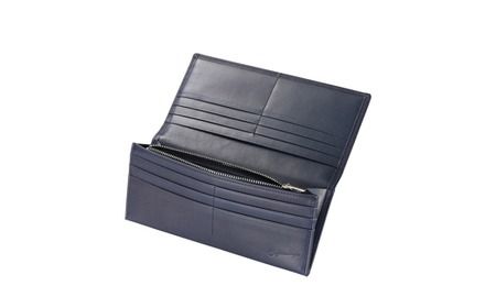 豊岡財布 craftsmanship AI（藍）Jacket Wallet Long CW010 勝色 / 財布 長財布 ロングウォレット メンズ レディース 牛皮革 本革 高級 おしゃれ ビジネス 本藍染め ネイビー