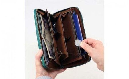 豊岡工房　牛革コインが分けられる長財布（3774-18）イエロー