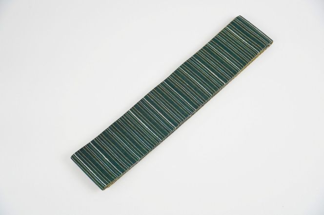 ＜丹後の藤布　遊絲舎＞角帯　藤霞文（緑）*リバーシブル幅約10.2cm×長さ約420cm　FY00102