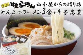 【A-842】山小屋からの贈り物(とんこつラーメン3食)＋辛子高菜セット