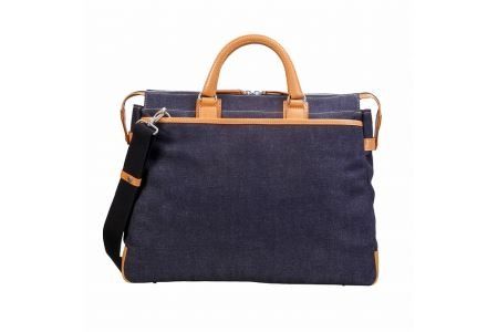 豊岡鞄 craftsmanship Selvedge Denim tradicion ネイビー 781206 / 木和田正昭商店 ブリーフケース 井原デニム ビジネスバッグ メンズ レディース ビジネス カジュアル カバン 鞄 バッグ A4ファイル収納 手持ち ショルダーベルト付属 2way