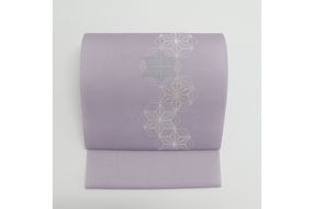 ＜丹後の藤布　遊絲舎＞八寸名古屋帯　「すかし麻の葉」（うす紫）選べるお仕立て　FY00104