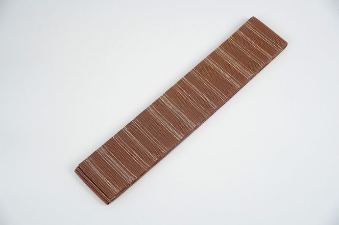 ＜丹後の藤布　遊絲舎＞角帯　藤糸あそび（茶）幅約10.2cm×長さ約420cm　FY00103