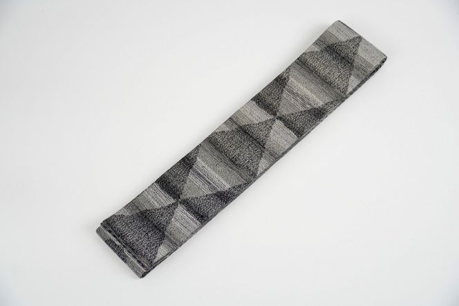 角帯　大ウロコ文（グレー）*リバーシブル幅約10.2cm×長さ約420cm　FY00101