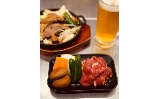 《7営業日以内に発送》ジャージー牛のジンギスカン ジャージン焼鍋セット ( ジンギスカン 牛 肉 おかず 鍋 特製 晩ご飯 セット 調理 簡単 )【182-0002】