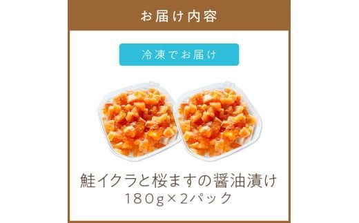 《14営業日以内に発送》鮭イクラと桜ますの醤油漬け 180g×2パック ( いくら サケ 小分け 魚介類 海鮮 )【114-0059】