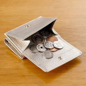 豊岡財布 Colors三つ折りウォレット AW500 ゴールド / 小銭入れ カードケース ミニマル 財布 サイフ 革小物 本革 メンズ レディース