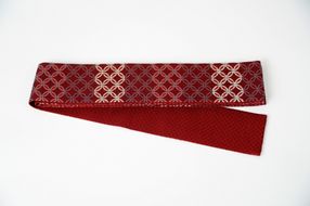 丹後の藤布 角帯「七宝」（赤）　FY00094