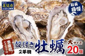 【予約：2025年11月中旬から順次発送】サロマ湖自慢の殻付きカキ貝 2年物 大 20個 ( 牡蠣 かき 濃厚 大きい 魚介類 貝類 殻付 殻付き牡蠣 BBQ バーベキュー )【114-0045】