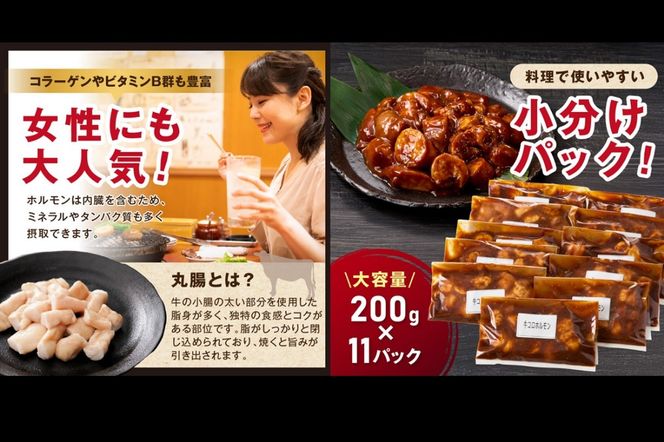 【A8-027】【秘伝の旨タレ】牛しろコロホルモン （200g×11パック）