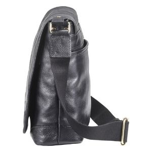 豊岡鞄　皮革横型フラップSD（ブラック）