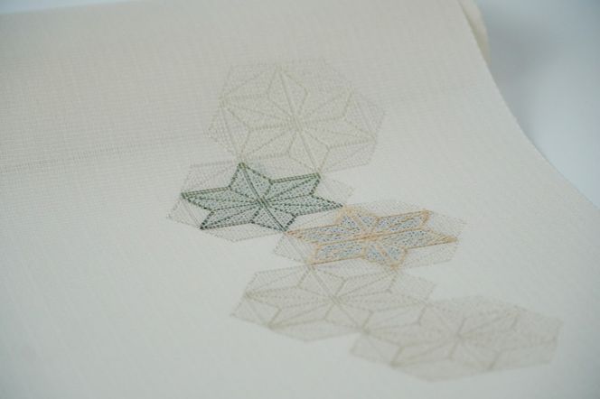 ＜丹後の藤布　遊絲舎＞八寸名古屋帯　「すかし麻の葉」（白）選べるお仕立て　FY00105