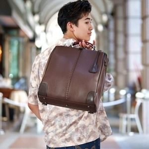 豊岡鞄 YOUTA LIZARD3WAY縦ダレスL（YK3）チョコ