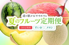 【先行予約】道の駅がおすすめする夏のフルーツ定期便～すいか・メロン～　KM00007