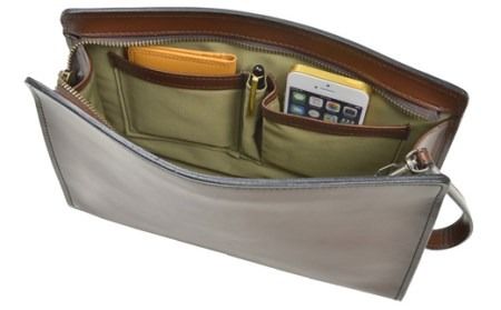 SADDLE　牛革シャドー三角ポーチ（01008-04）チョコ