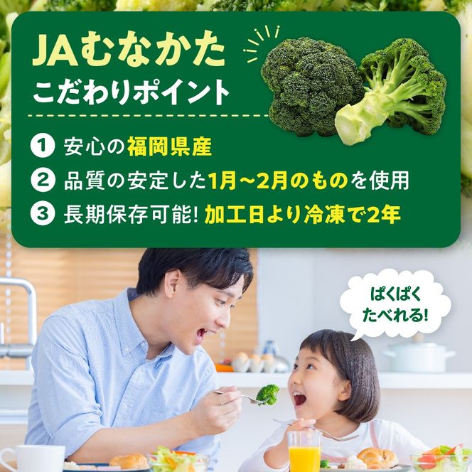 JAむなかたブロッコリー部会より!冷凍ブロッコリー3kg(1kg×3袋)【ほたるの里】_HA0623