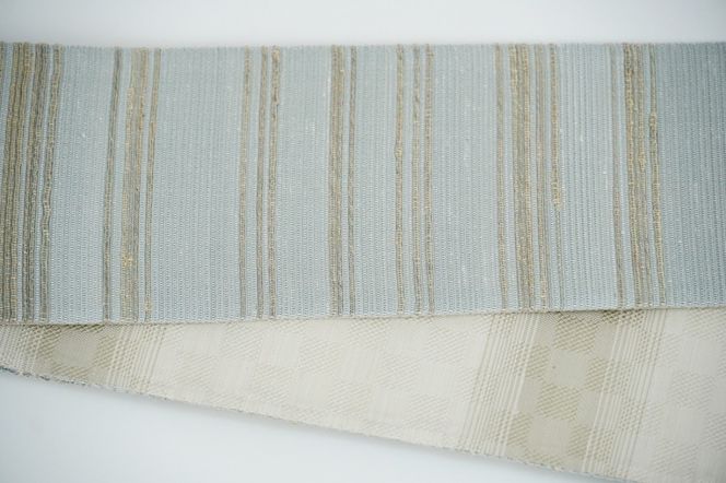 丹後の藤布 角帯「藤糸あそび（水グレー）」　FY00092