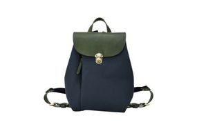 豊岡鞄　エルダーミニリュック（ネイビー×オリーブ）