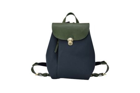 豊岡鞄　エルダーミニリュック（ネイビー×オリーブ）