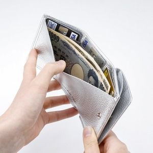 豊岡財布 Colors三つ折りウォレット AW500 シルバー / 小銭入れ カードケース ミニマル 財布 サイフ 革小物 本革 メンズ レディース