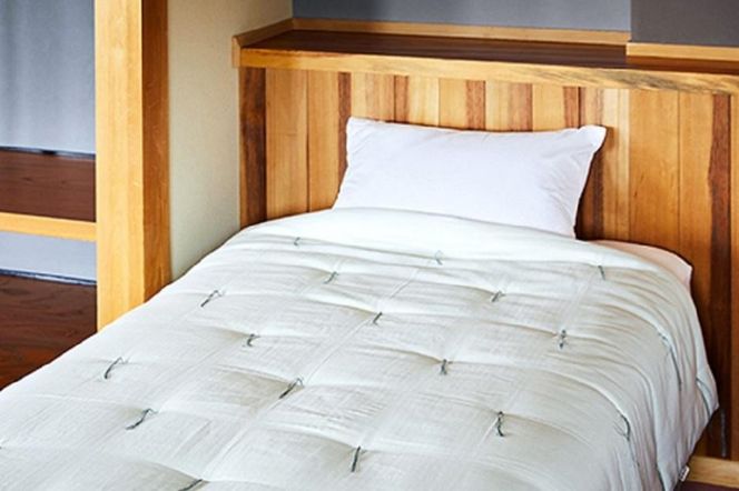 天然繊維近江手引き真綿　肌掛ふとん　500g （カバー付「ピンク」）　HT00057