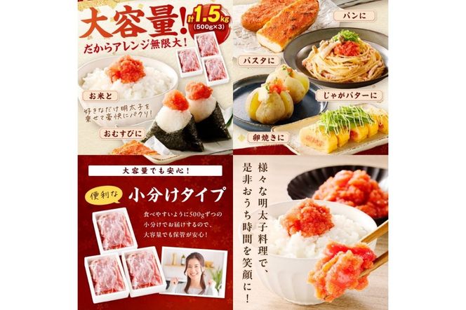 【A5-361】訳あり 辛子明太子 切子 1.5kg