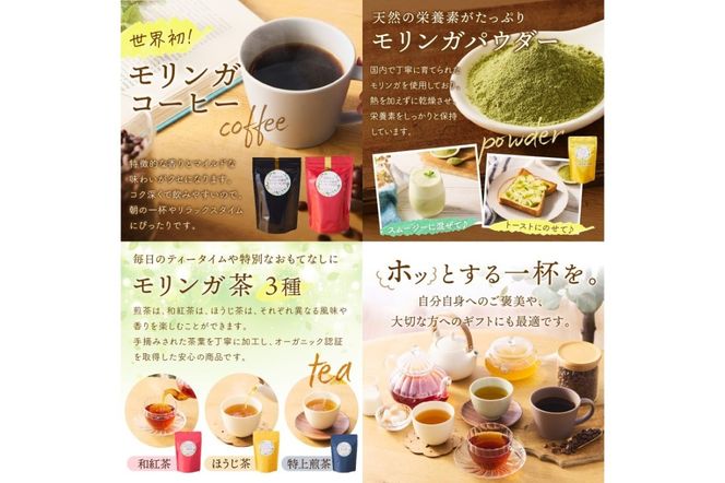【C8-014】モリンガ珈琲・モリンガ茶3種モリンガパウダーゴールド