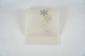 ＜丹後の藤布　遊絲舎＞八寸名古屋帯　「すかし麻の葉」（白）選べるお仕立て　FY00105