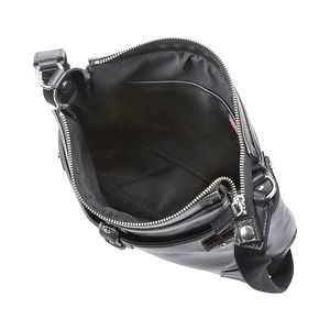 豊岡鞄　帆布PU×皮革ショルダー(24-128) ブラック