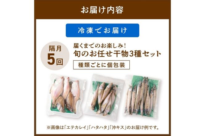 【定期便・隔月5回】京丹後の地元魚屋が作ったお任せ干物セット（冷凍） FS00028