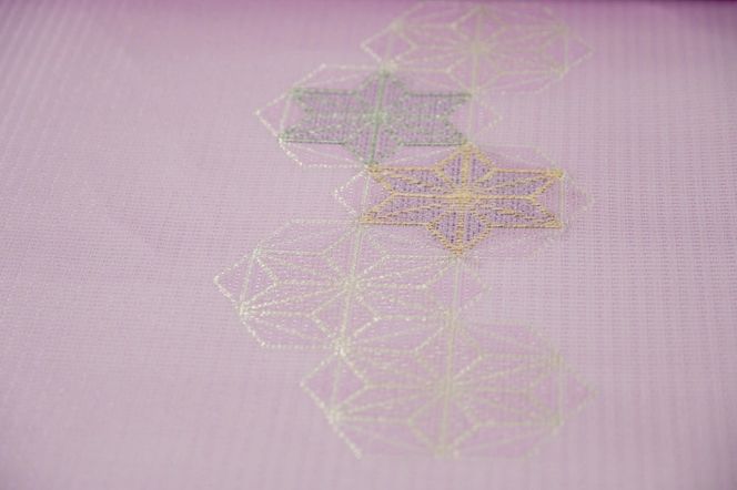 ＜丹後の藤布　遊絲舎＞八寸名古屋帯　「すかし麻の葉」（うす紫）選べるお仕立て　FY00104