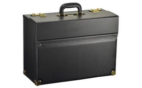 JCハミルトン　角金付マチ広パイロット（20038-01）クロ