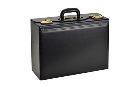 JCハミルトン　角金付４4cmマチ広パイロット（20040-01）クロ